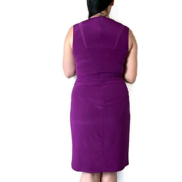Magaschoni Purple Silk Sheath Dress Size 8 - Picture 5 of 8